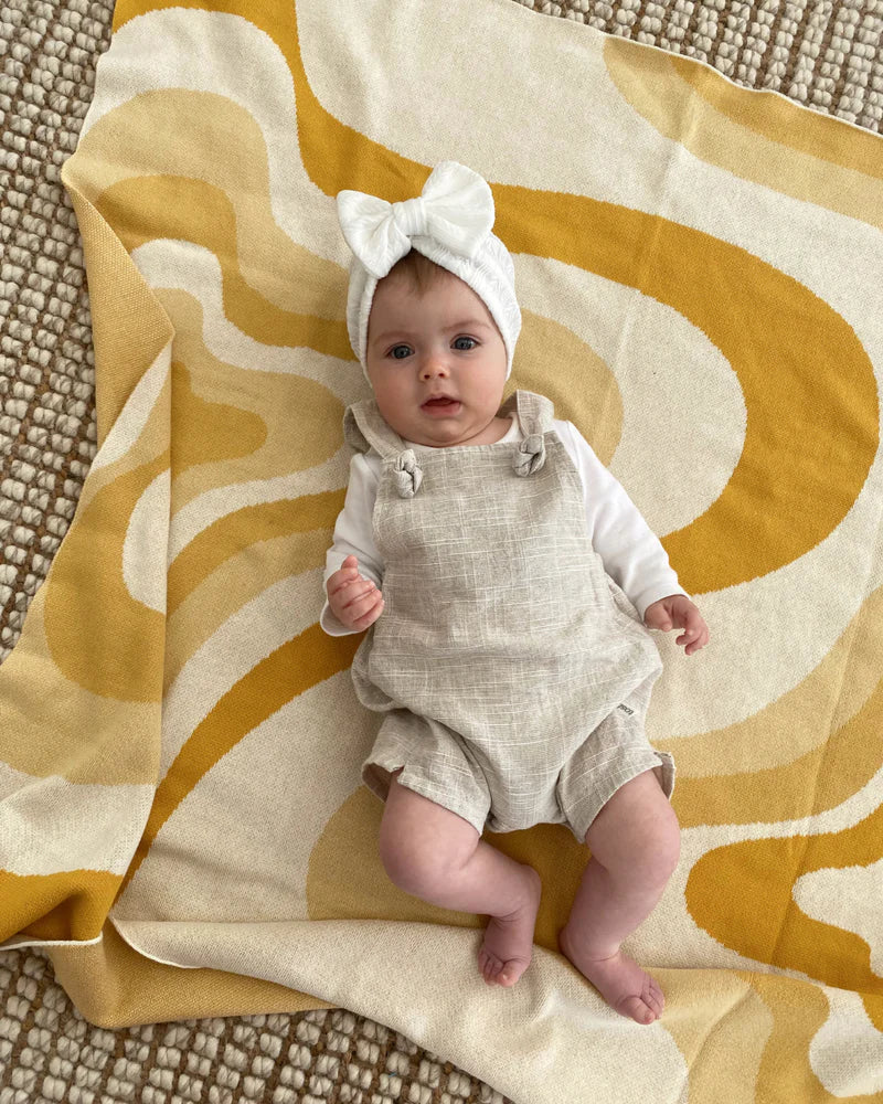 The Bundle Co Mustard Swirl Blanket