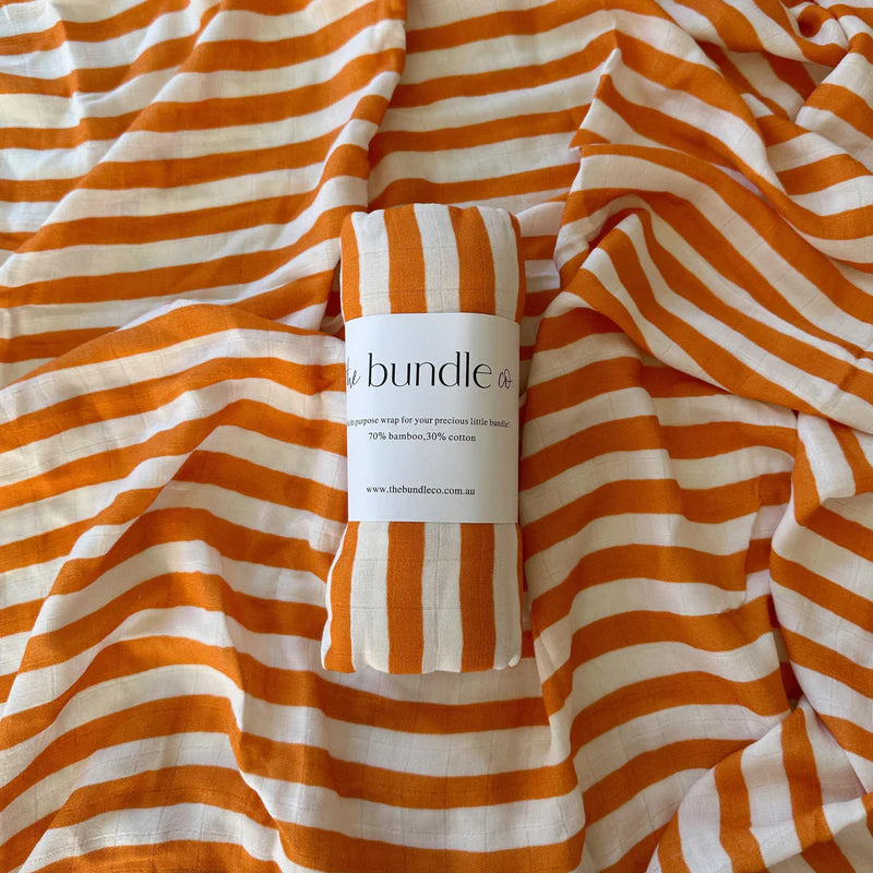 The Bundle Co Ochre Stripe Swaddle