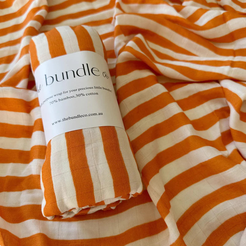 The Bundle Co Ochre Stripe Swaddle